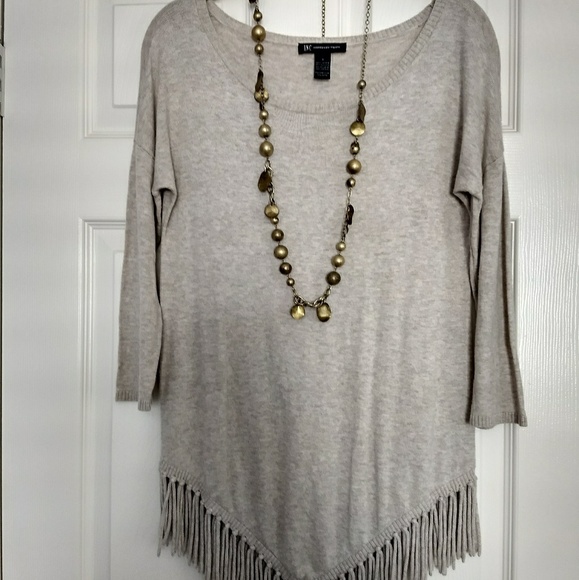 INC International Concepts Sweaters - INC Sweater with Fringe Size S